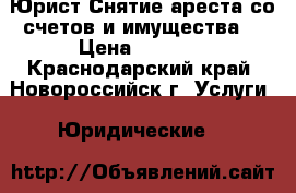 Юрист.Снятие ареста со счетов и имущества. › Цена ­ 5 000 - Краснодарский край, Новороссийск г. Услуги » Юридические   